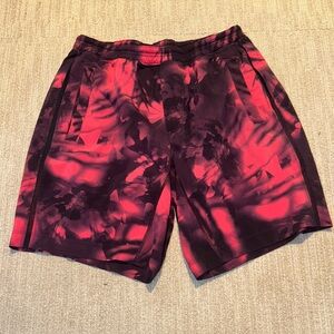 Lululemon Men’s XL Surge Shorts 9" Inseam Black Pink Lined Running Pockets